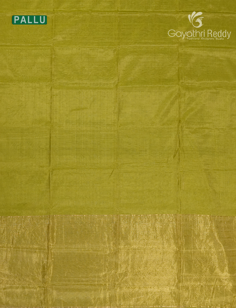 Pure Chanderi Sico Tissue Saree in Mehendi Green