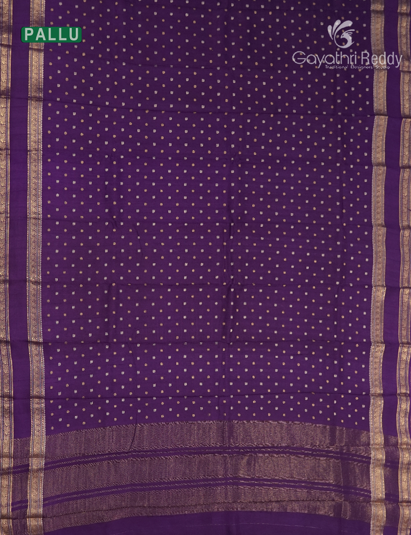 Semi Mysore Crepe Saree in Purple