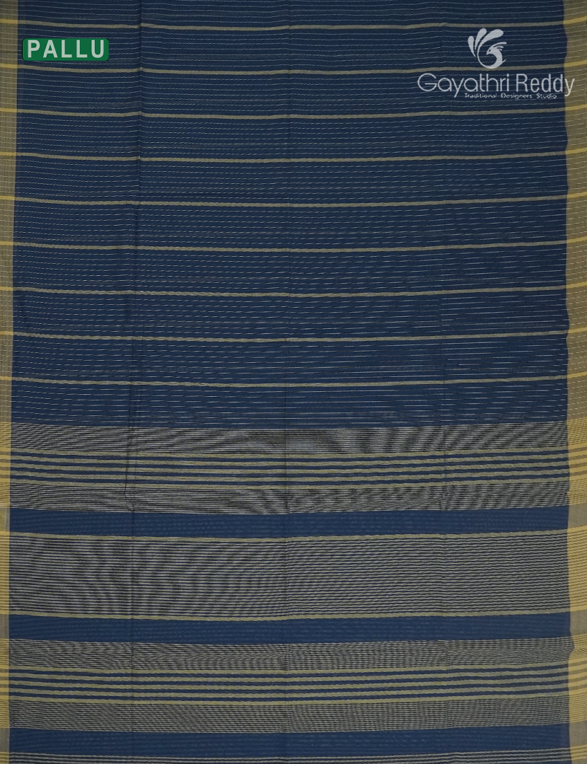 Pure Handloom Cotton Saree in Navy Blue