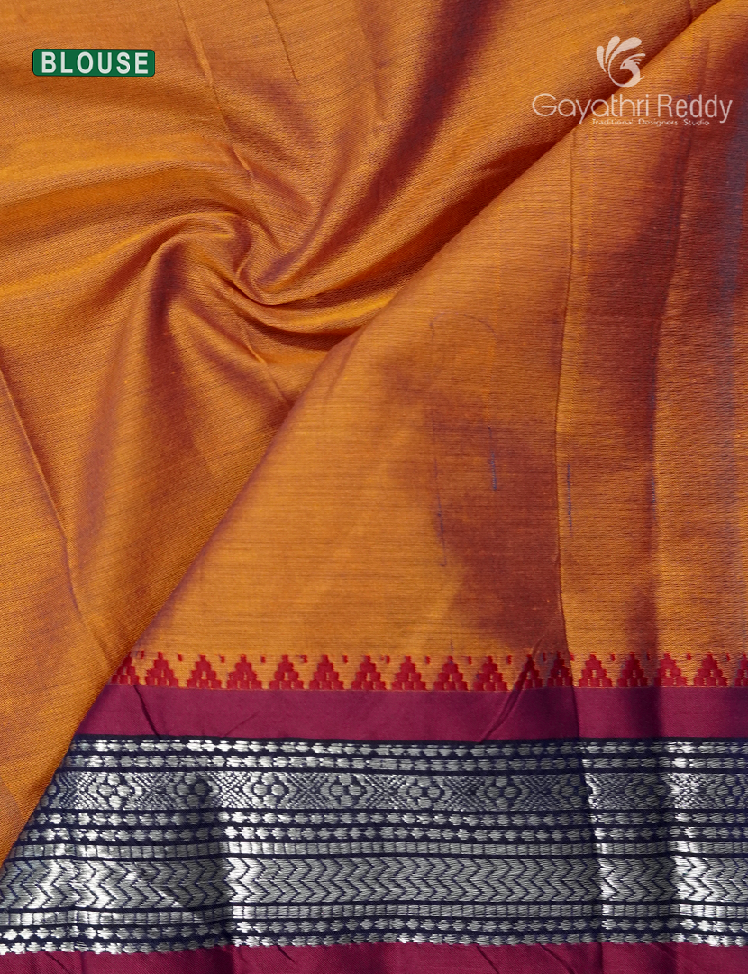 Pure Narayanpet Cotton Saree in Turmeric