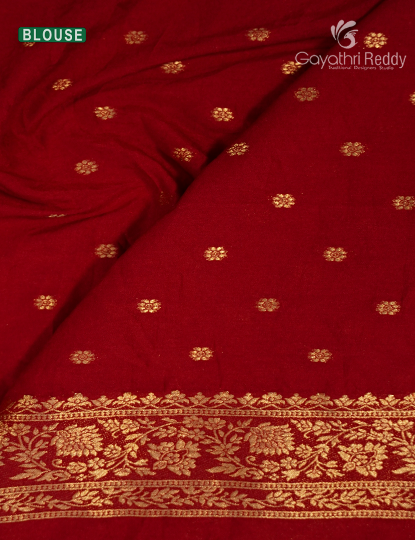 Banaras Georgette Saree in Bridal Red