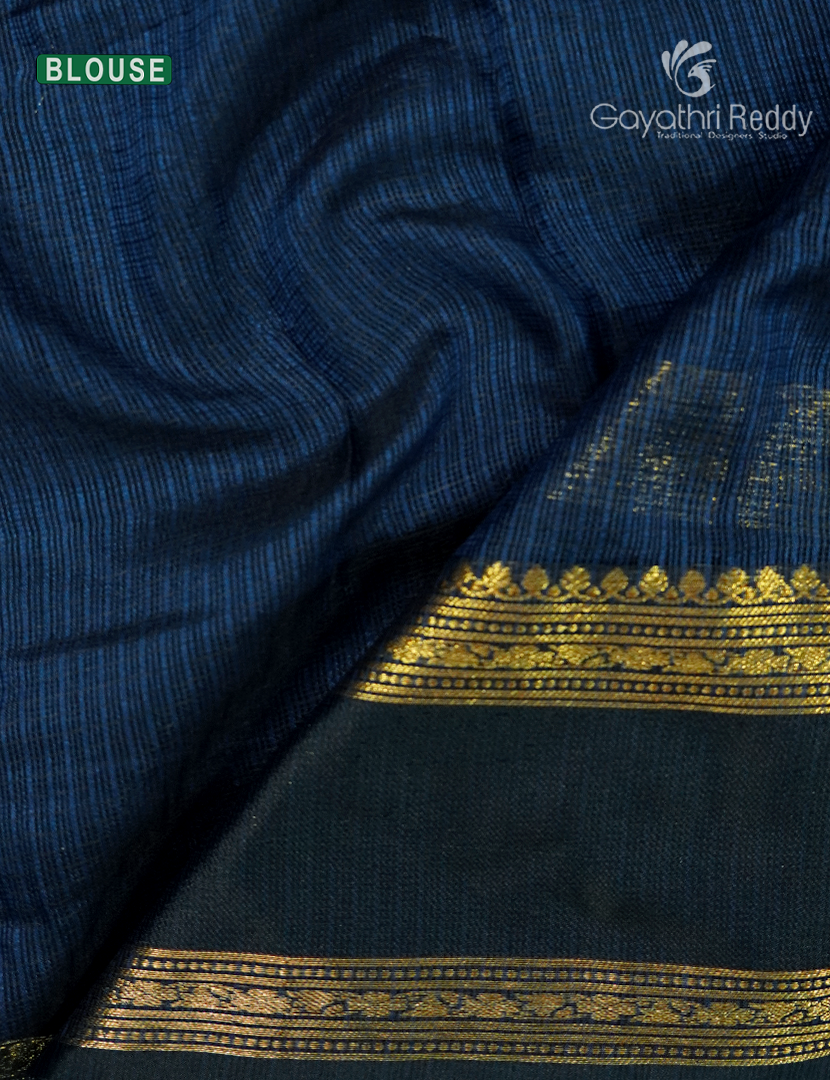 Pure Silk Kota Saree in Deep Peacock Blue