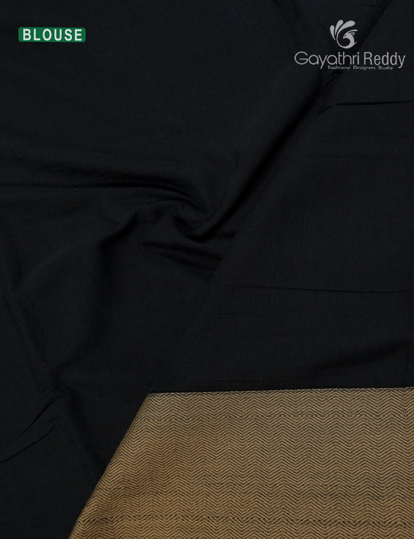 Pure Narayanpet Cotton Saree in Black