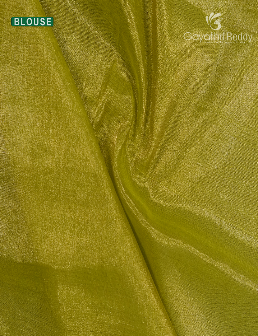 Pure Chanderi Sico Tissue Saree in Mehendi Green