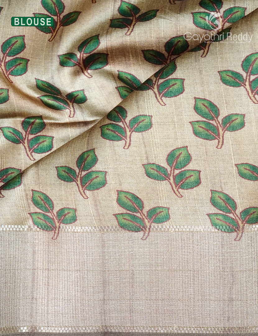 Semi Tussar Saree in Deep Snuff