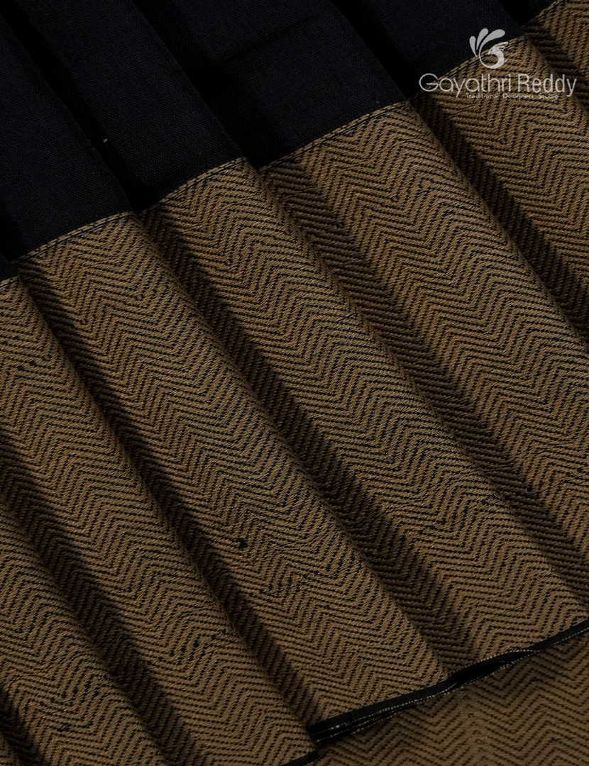Pure Narayanpet Cotton Saree in Black