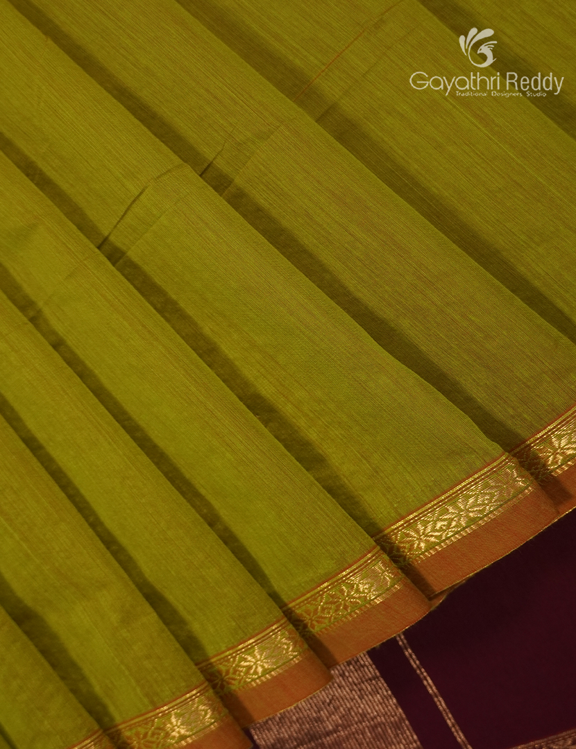Sico Saree in Parrot Green and Maroon