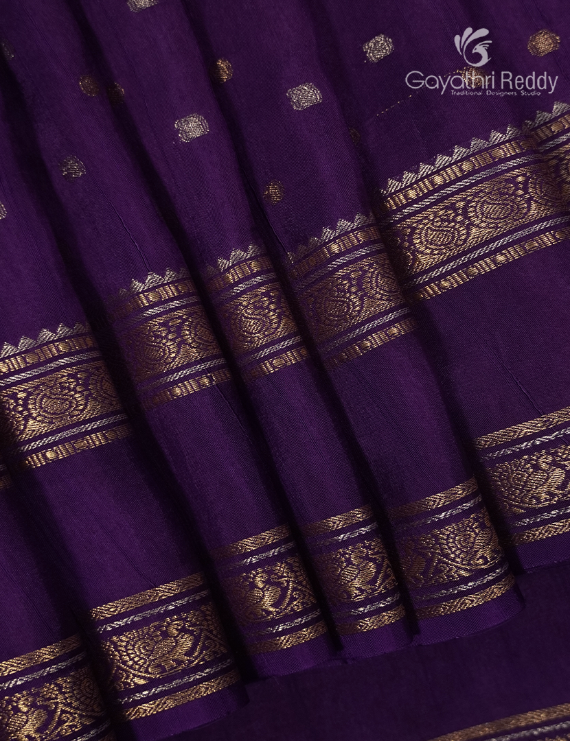 Semi Mysore Crepe Saree in Purple