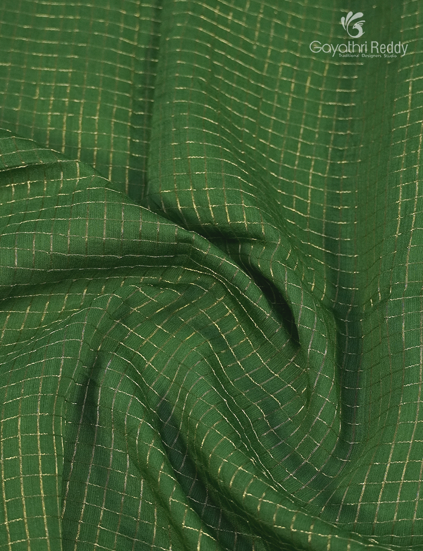 Semi Mysore Crepe Saree in Pista Green and Orange