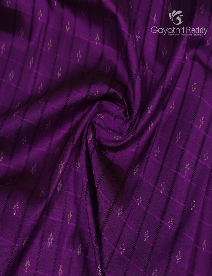 Pure Ikat Silk Saree in Purple and Red