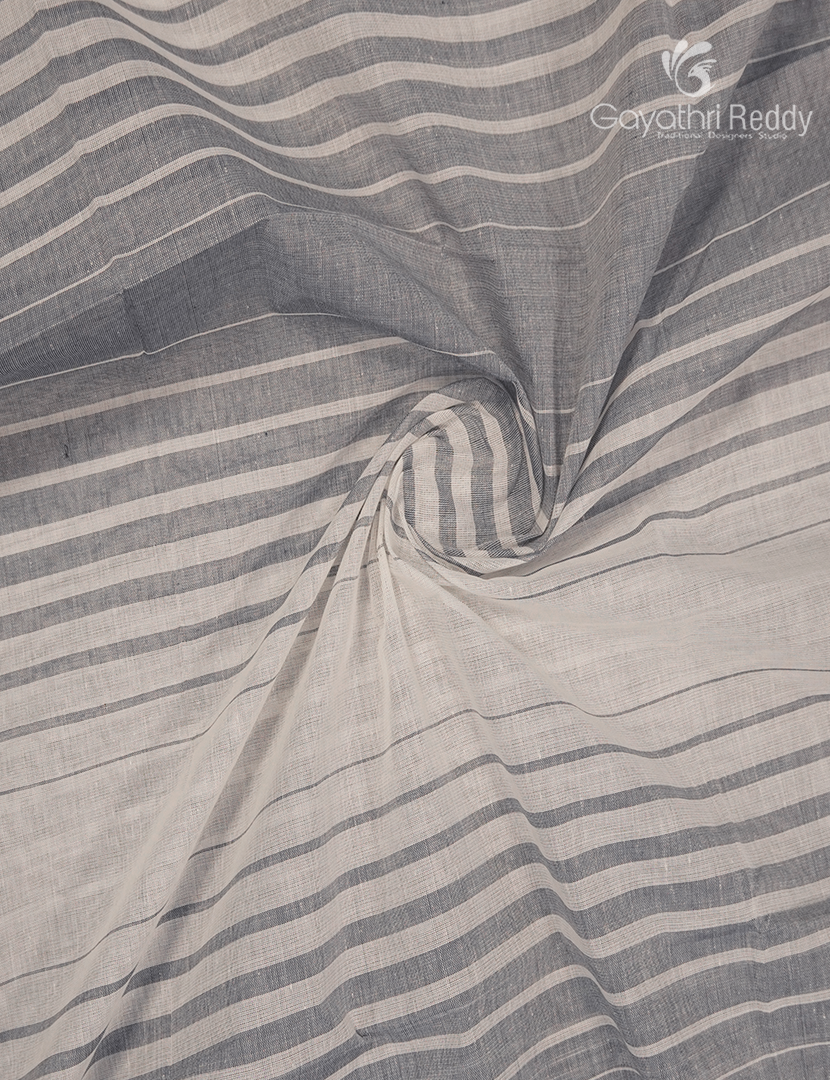 Pure Kanchi Cotton Saree in Cream and Grey