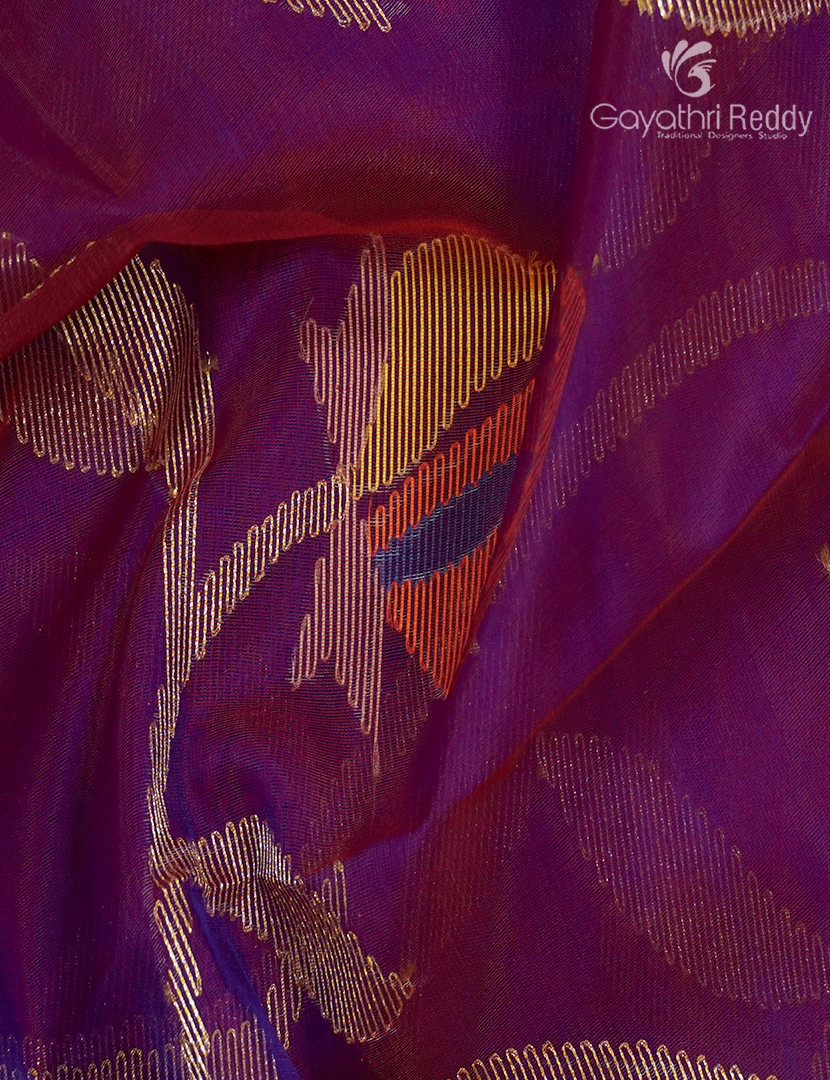 Pure Jamdani Kora Saree in Magenta