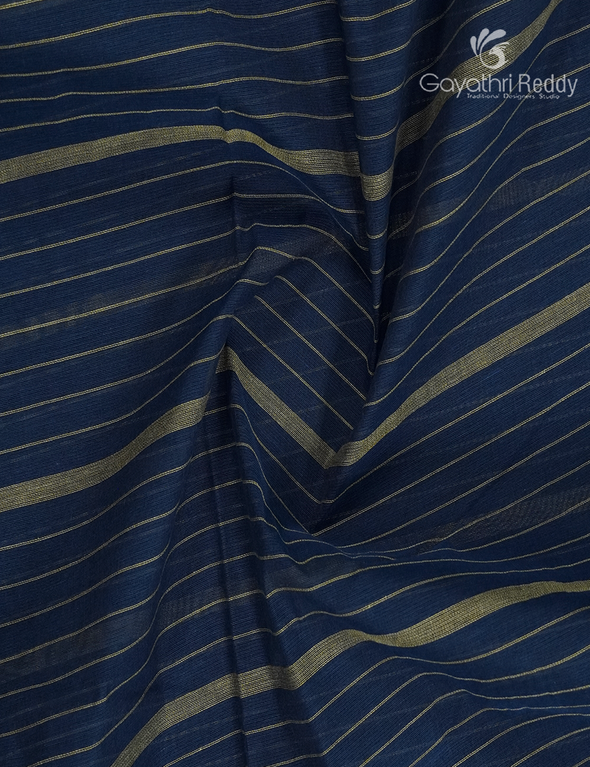 Pure Handloom Cotton Saree in Navy Blue