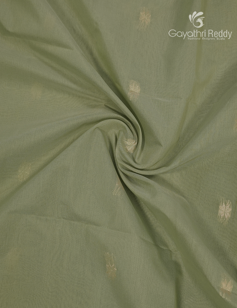 Kanchipuram Sico Saree in Sage Green and Lime Green