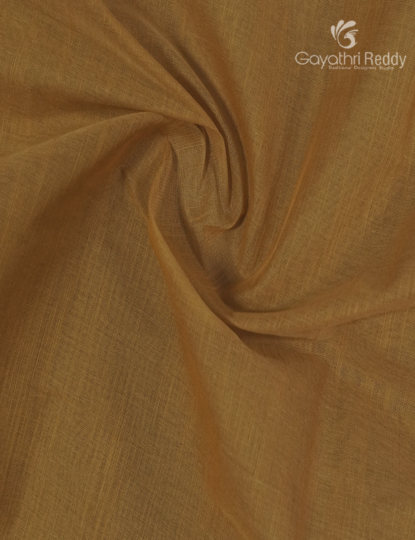 Pure Handloom Cotton Saree in Dry Mehendi