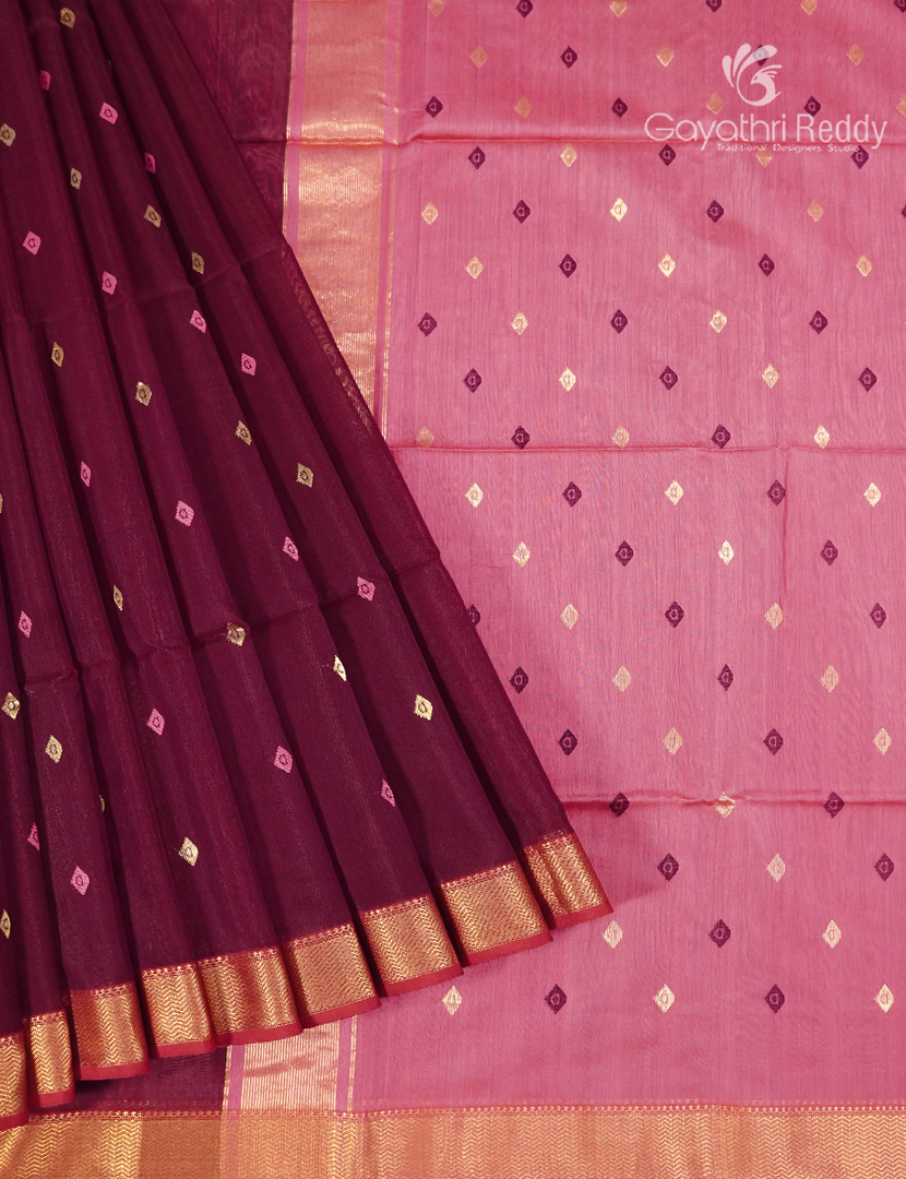 PURE CHANDERI BUTTA SAREES -CPS1196