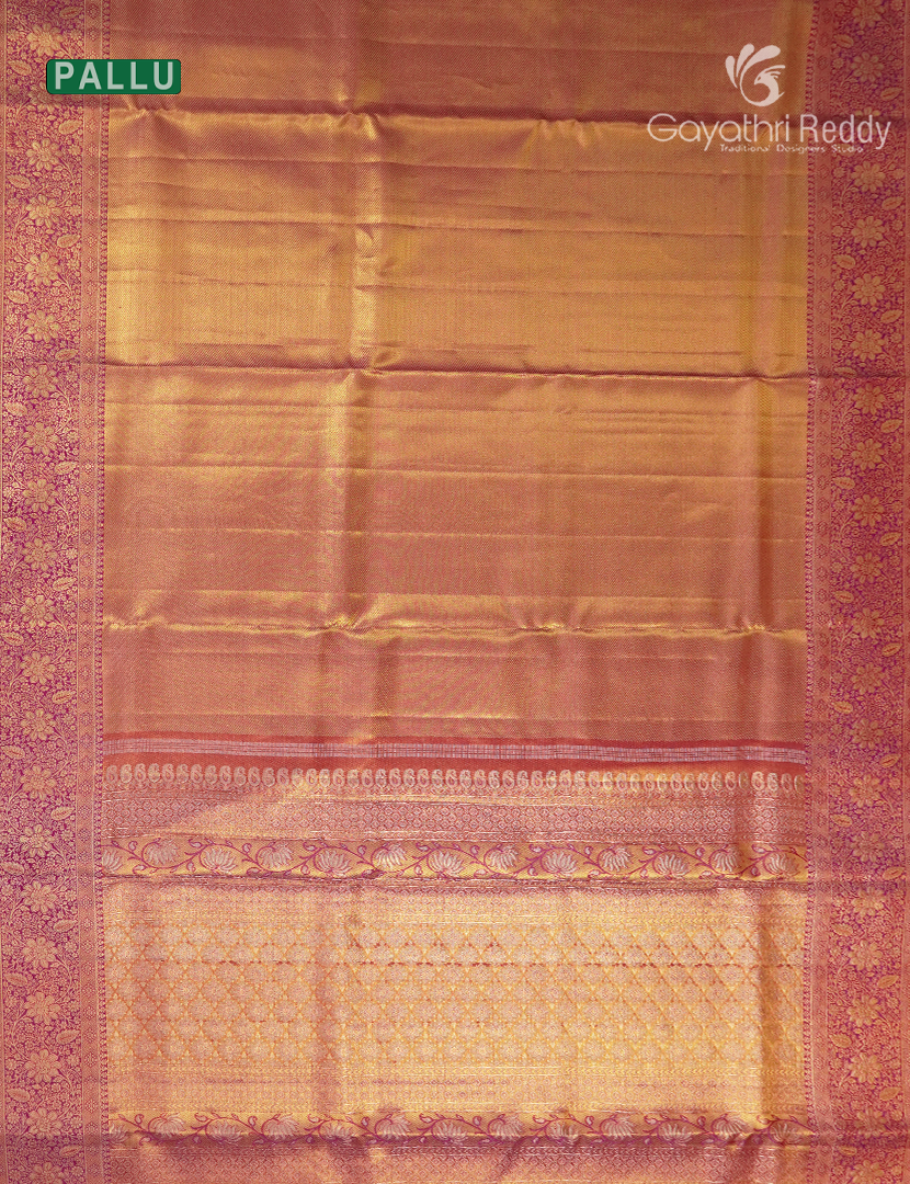 Pure Kanchipuram Silk Saree in Rose Pink ( Brocade Pattern )