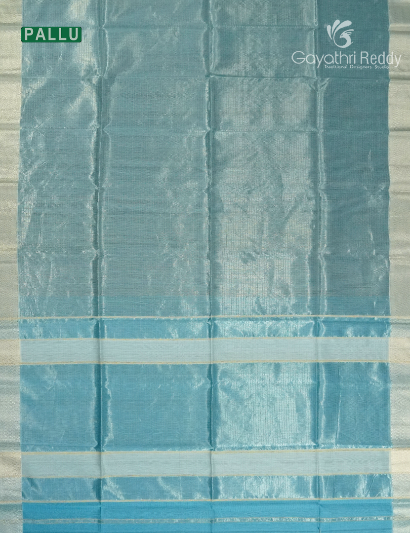 Pure Chanderi Sico Tissue Saree in Pastel Aqua Green