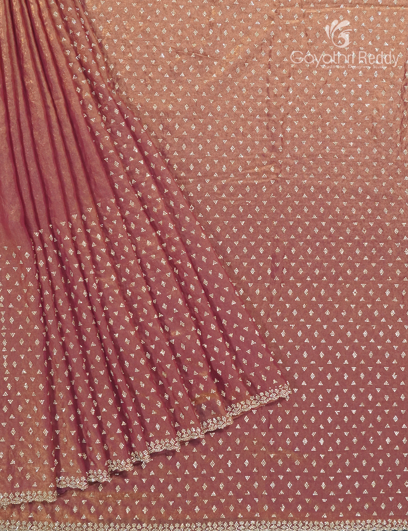 Organza Fancy Saree in Rose Gold