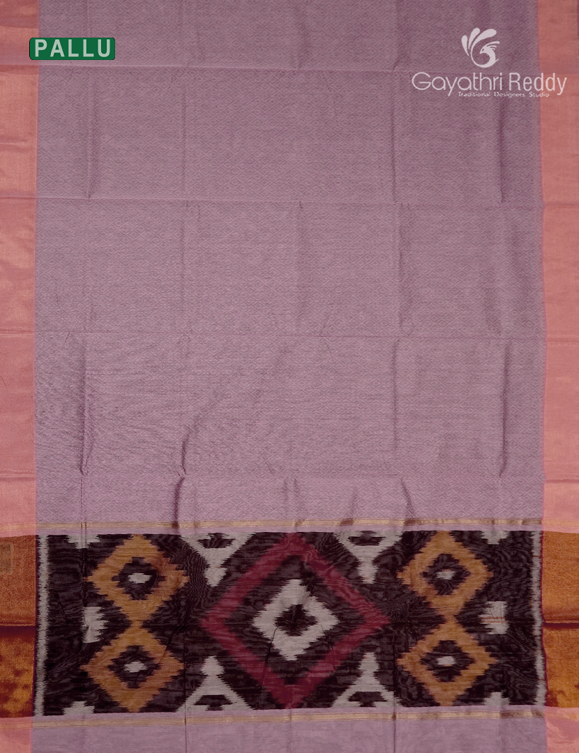 Semi Ikat Sico Saree in Baby Pink