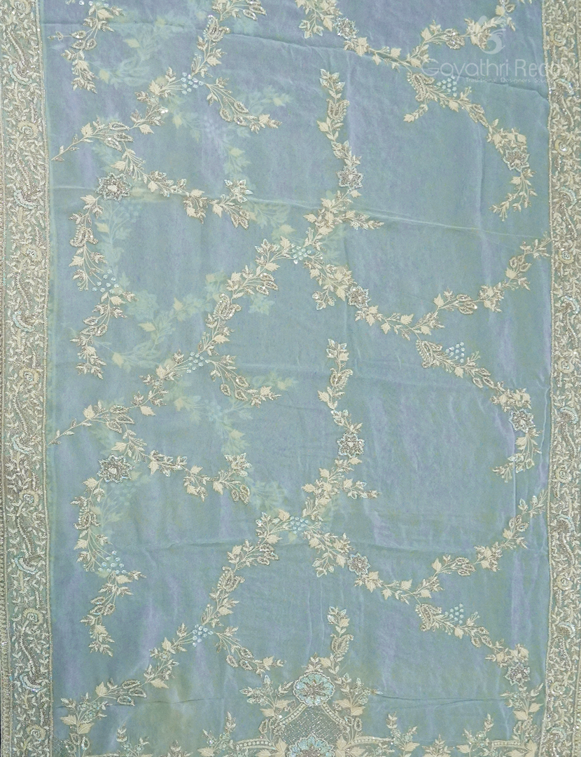 PURE ORGANZA CRAPE HANDWORK-FO673