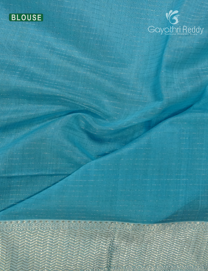 Pure Chanderi Sico Tissue Saree in Pastel Aqua Green