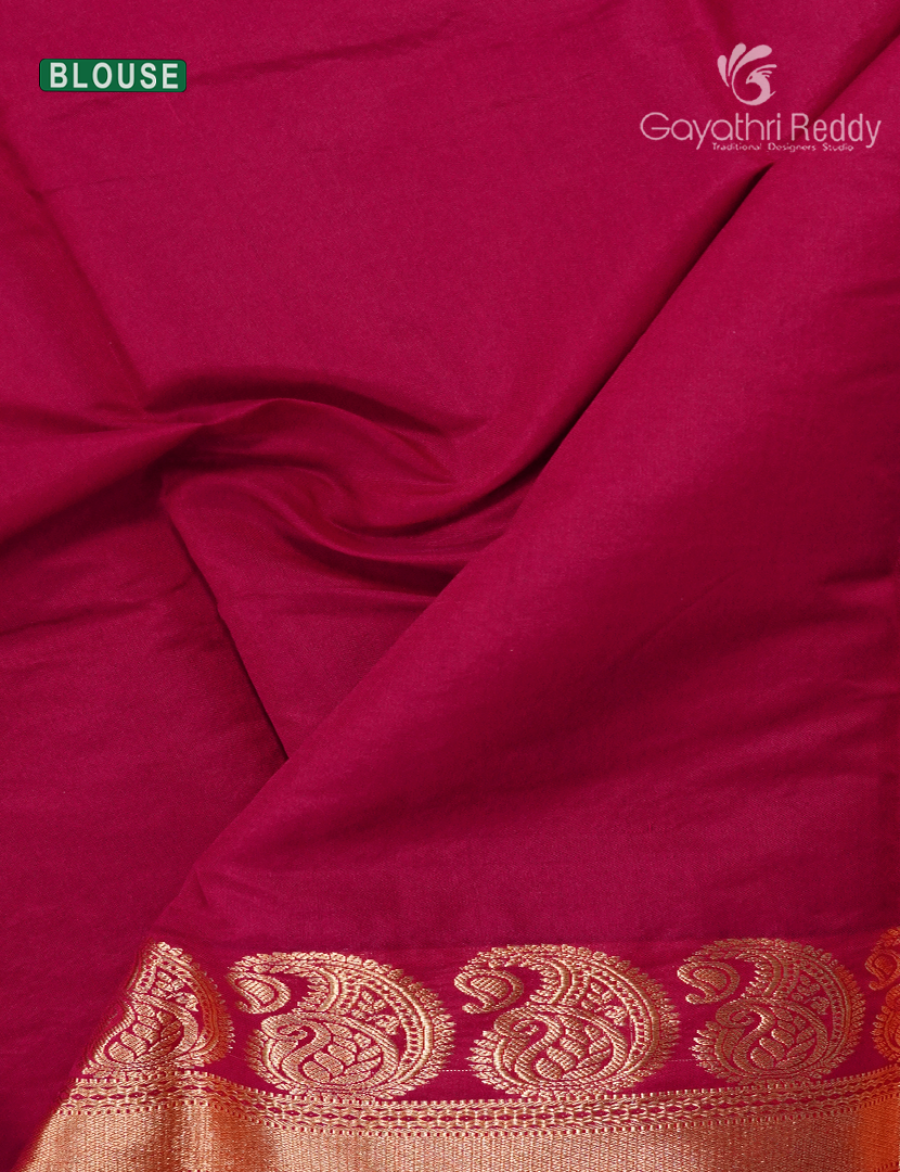 Pure Kanchi Sico Saree in Steel Grey and Rani Pink