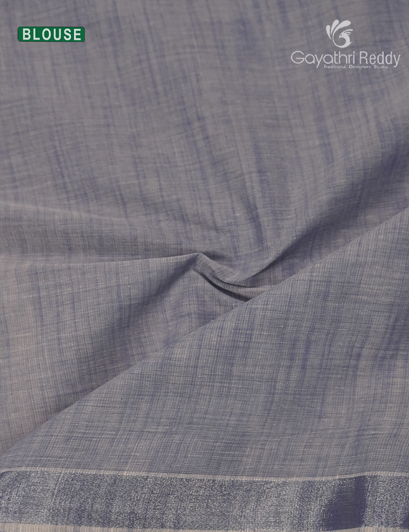 Pure Kanchi Cotton Printed Saree in Ivory and Grey