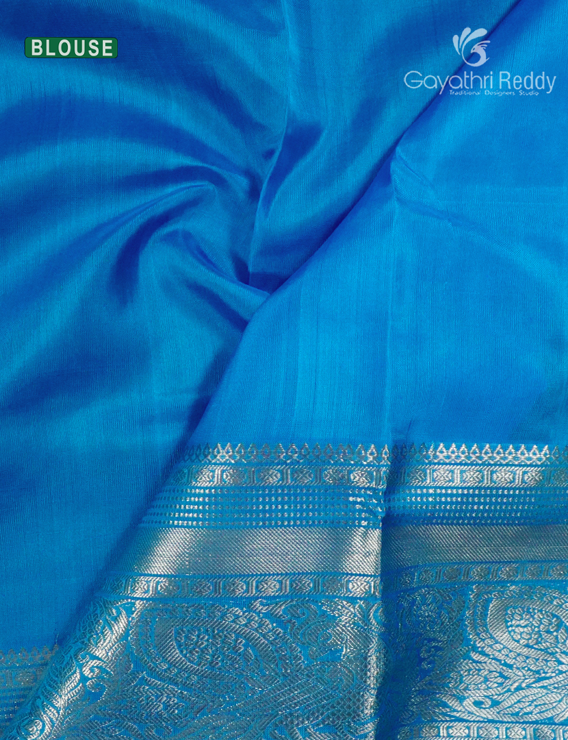 Pure Venkatagiri Silk Saree in Lilac and Blue