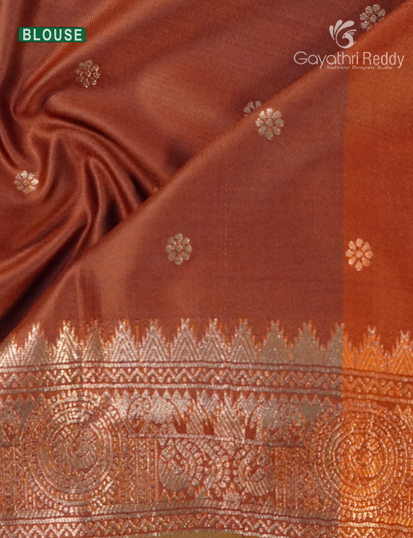 Semi Kanchipuram Art Silk Saree in Dry Mehendi