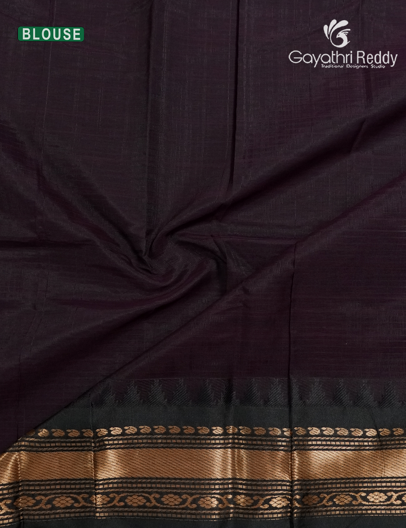 Pure Gadwal Cotton Saree in Tuberose Yellow and Deep Brown