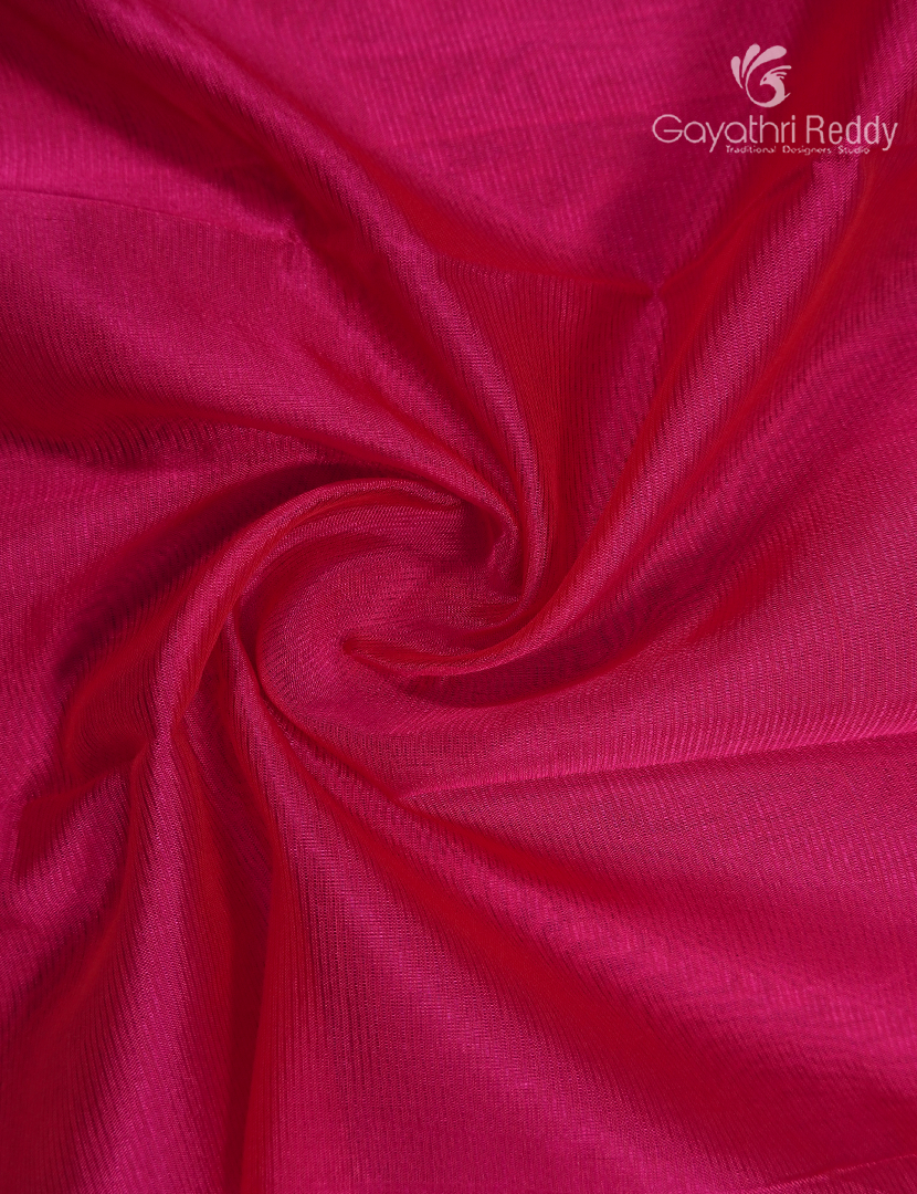 Pure Mangalagiri Langa Voni Set in Rani Pink and Peacock Blue