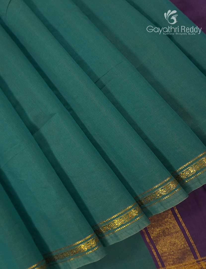 Sico Saree in Teal Green and Purple