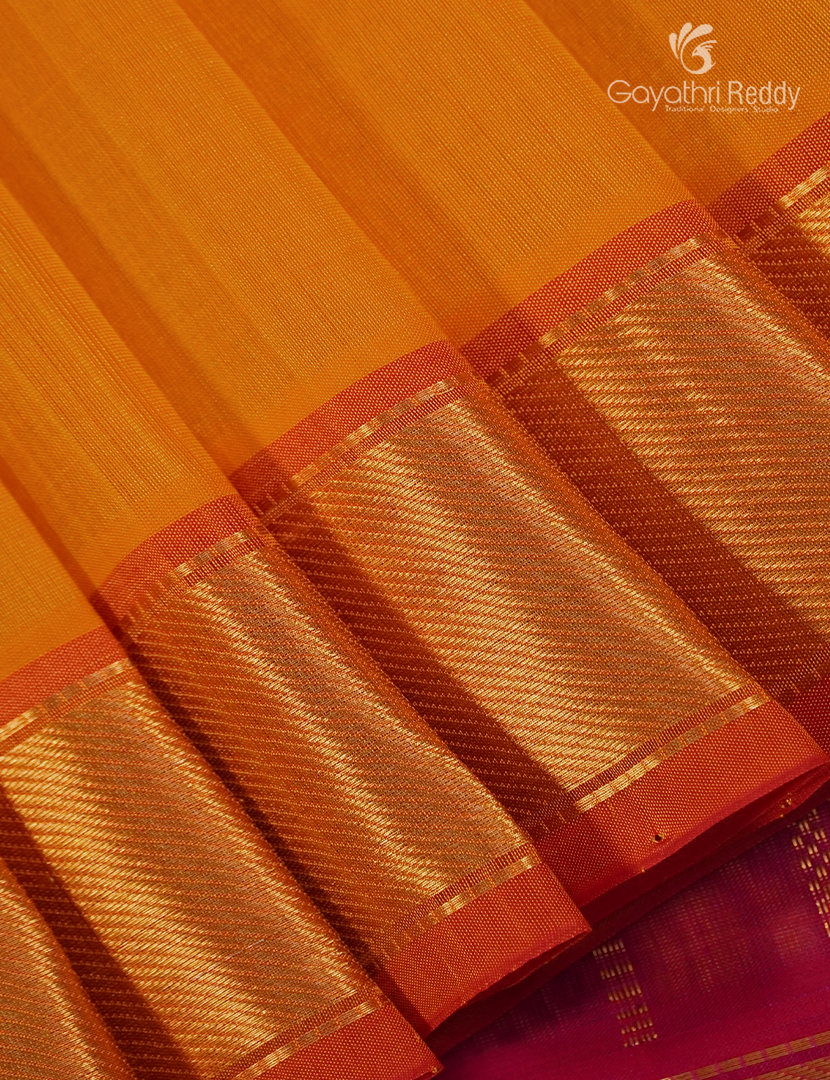 Pure Arani Sico Saree in Tangarine and Pink