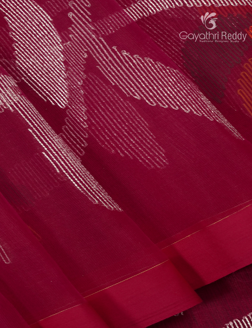 Pure Jamdani Kora Saree in Fuchsia Pink