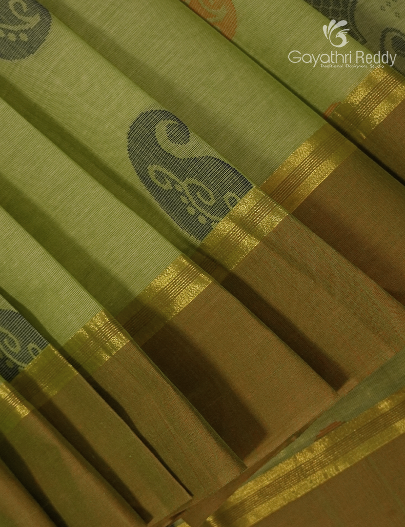 Pure Kanchi Cotton Saree in Green