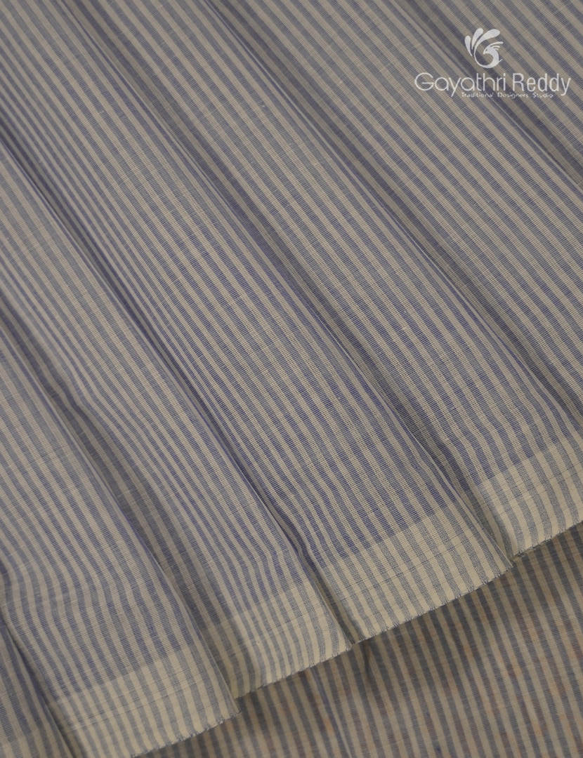 Pure Kanchi Cotton Printed Saree in Denim Grey