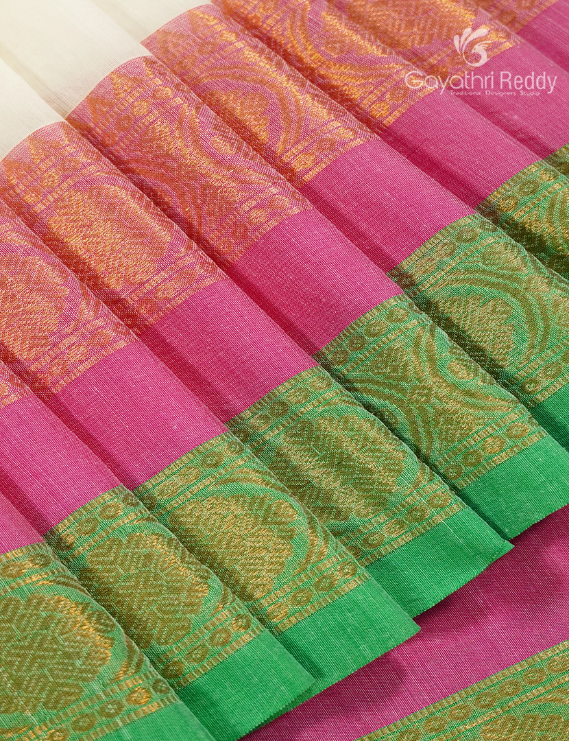 Jamdani Cotton Saree in White