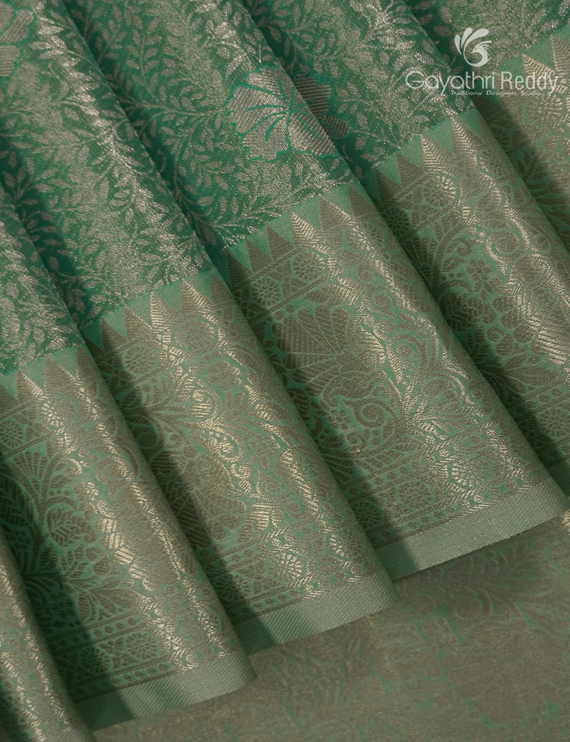 Semi Kanchipuram Art Silk Saree in Mint Green