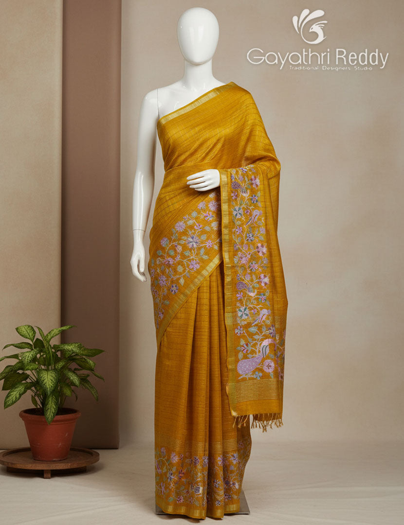 KHADI SILK WORK SAREE-KSW71