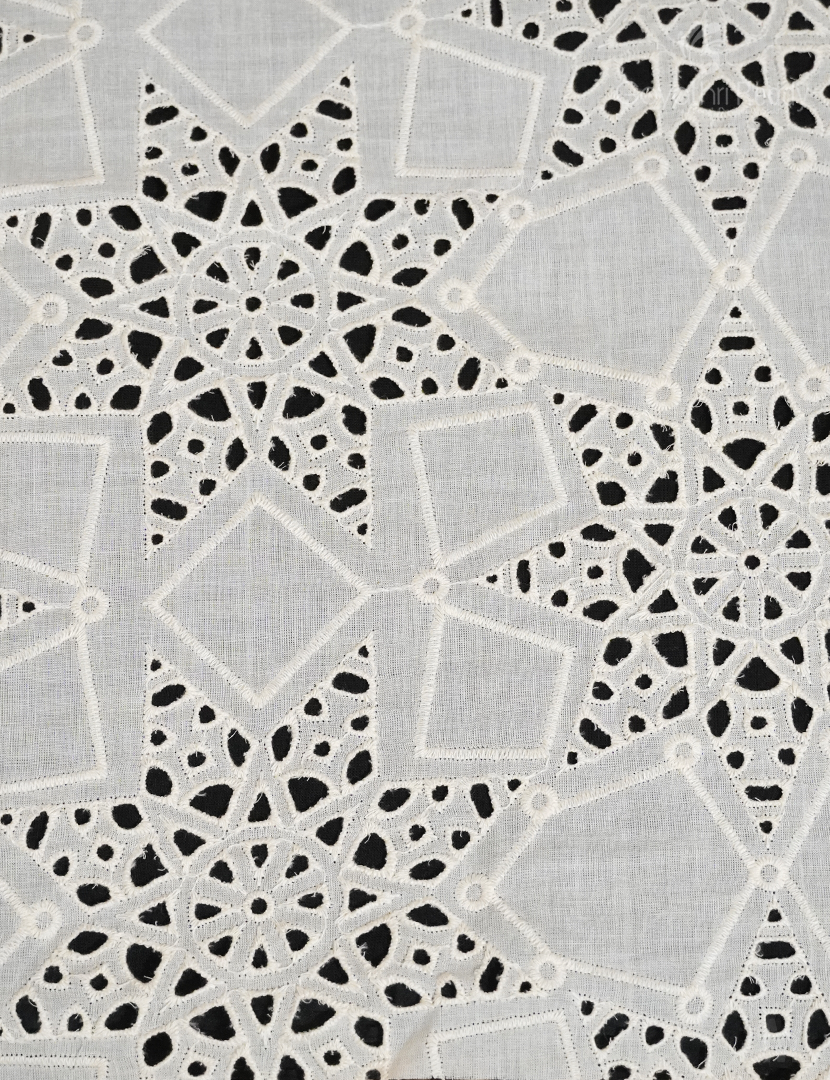 PURE COTTON CUT WORK FABRIC(PER METER)-PCWF1