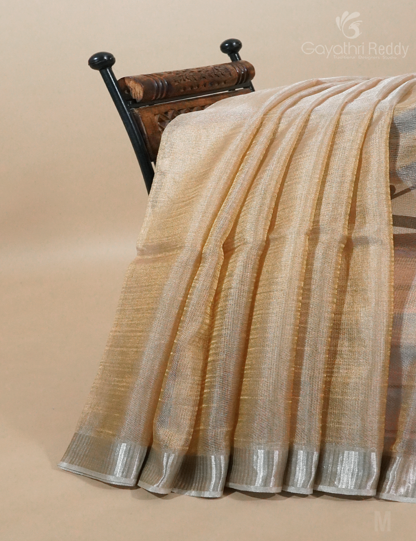 PURE TISSUE WHITE GOLD SAREE-PT9