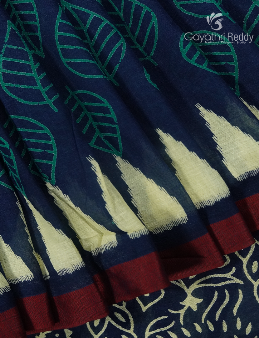 Vidharbha Cotton Saree Indigo Blue