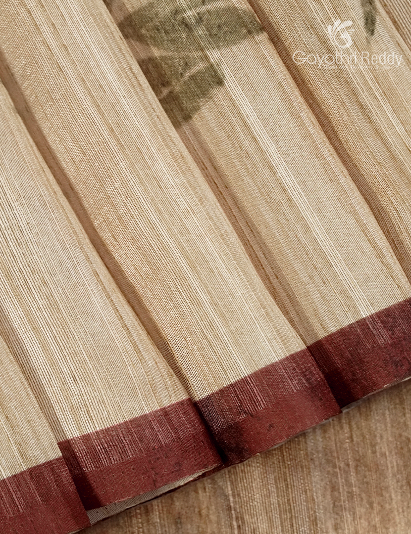 Semi Tussar saree in Light Brown