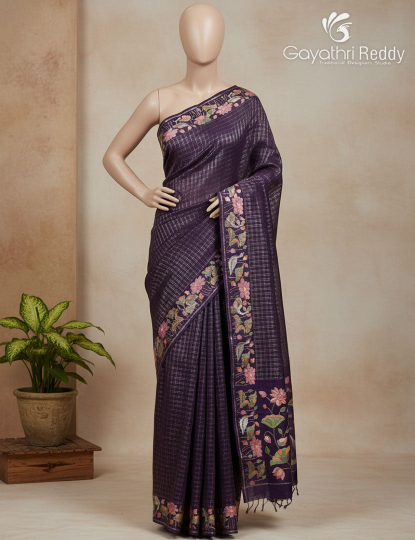 KHADI SILK WORK SAREE-KSW37