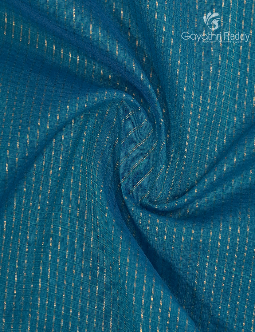 Kanchipuram Sico Saree in Teal Blue and Sea Green