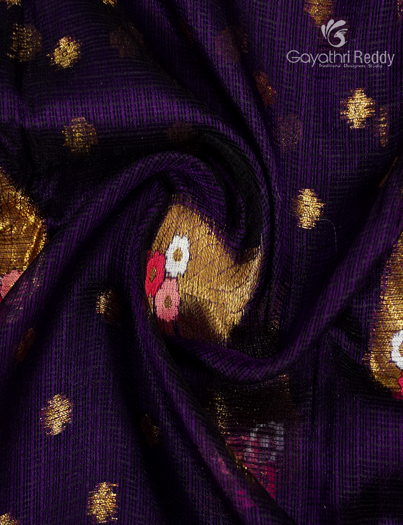 Pure Silk Kota Saree in Deep Purple