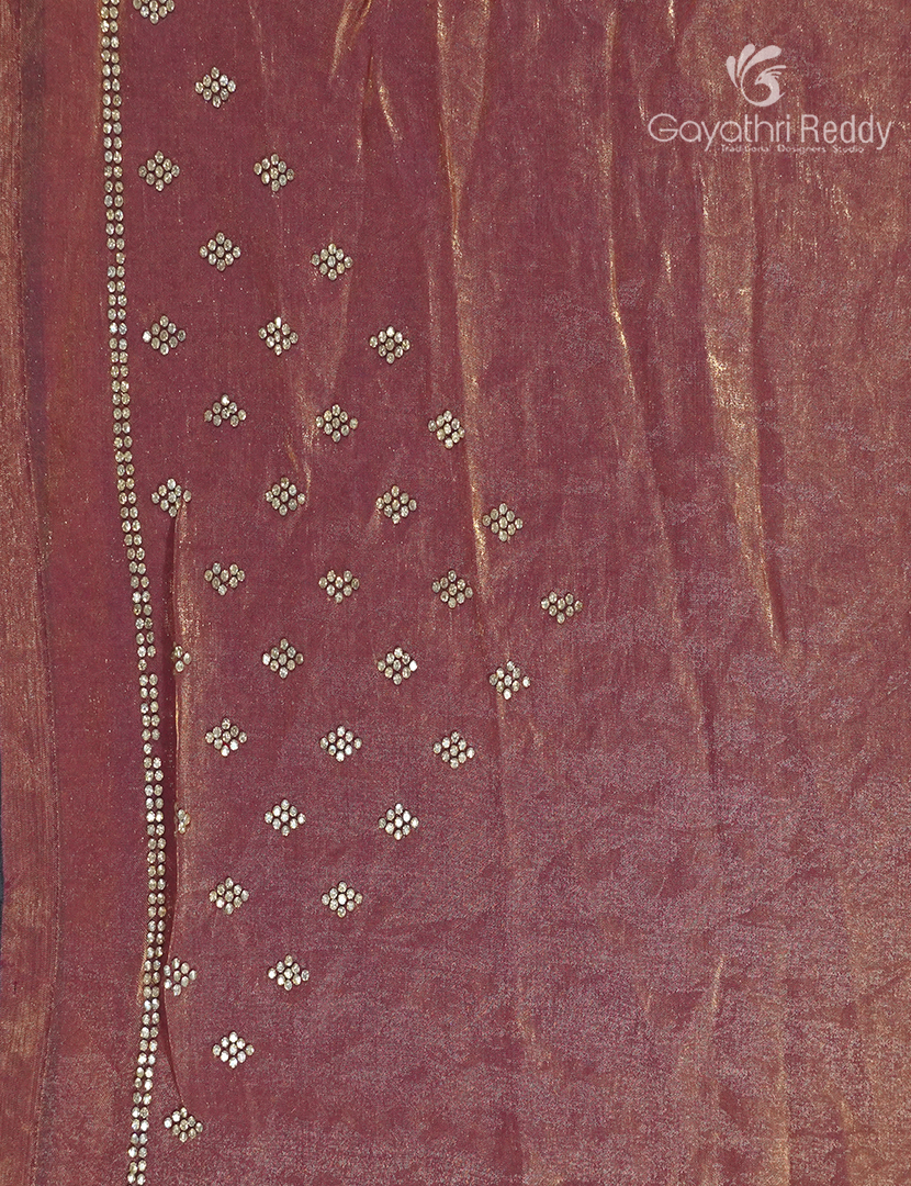 Organza Fancy Saree in Rose Gold