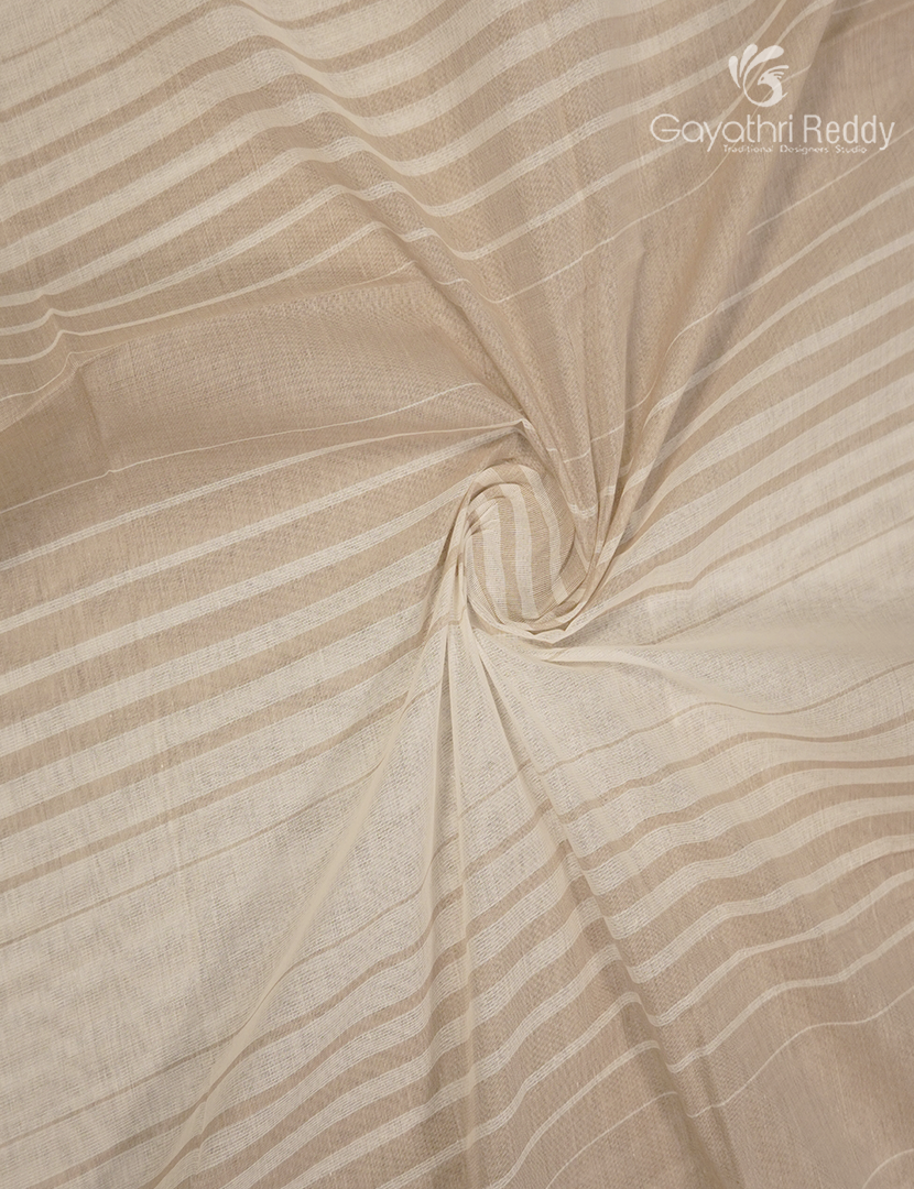 Pure Kanchi Cotton Saree in Cream and Light Beige