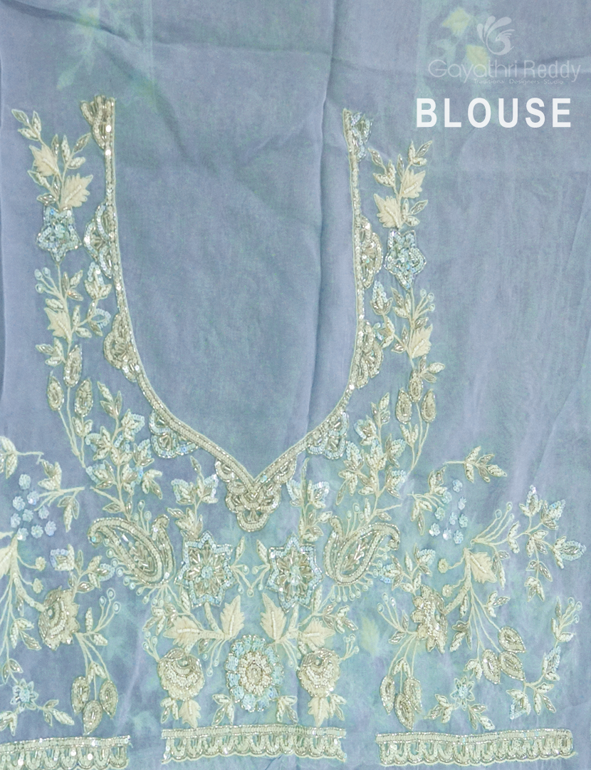 PURE ORGANZA CRAPE HANDWORK-FO673